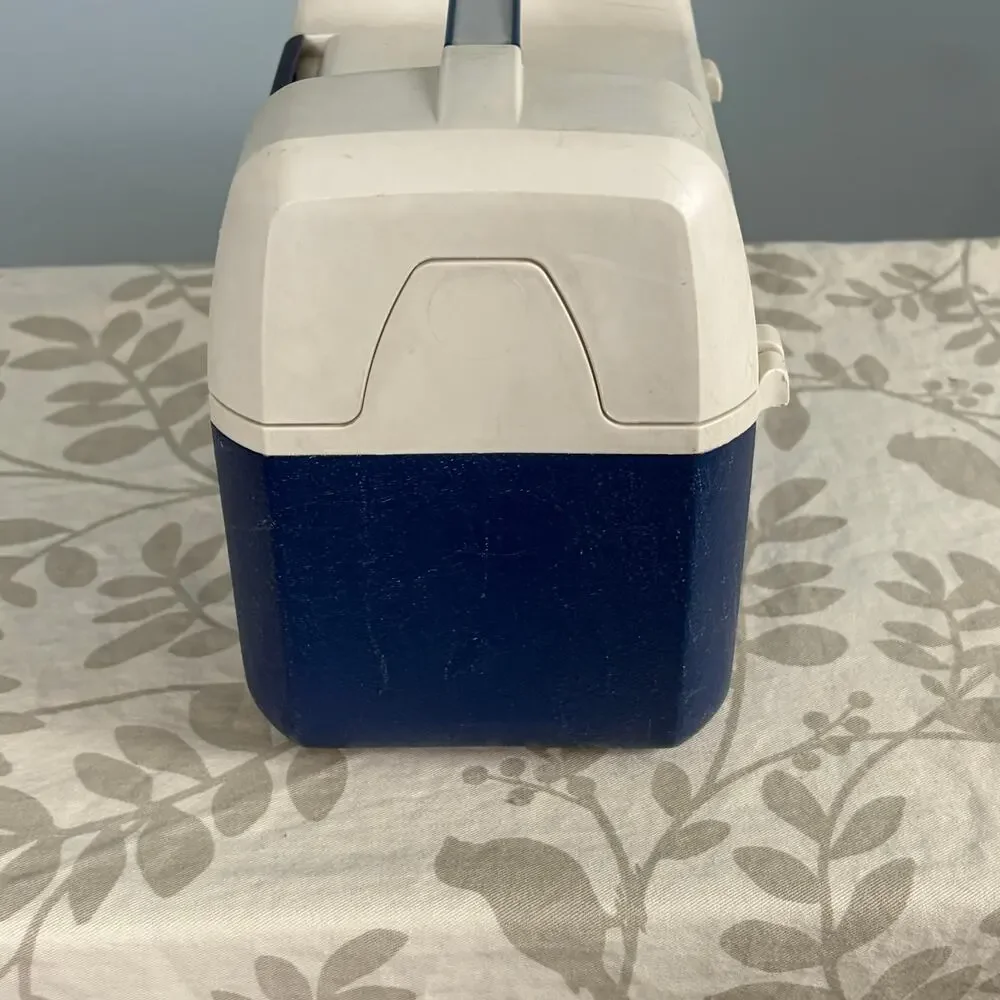 Vintage Coleman Insulated Lunch Box Cooler Blue White Model 903 USA